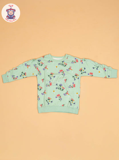 Pista Green - Floral Sweat shirt