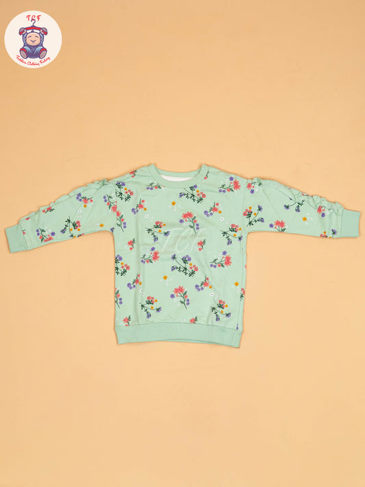 Pista Green - Floral Sweat shirt