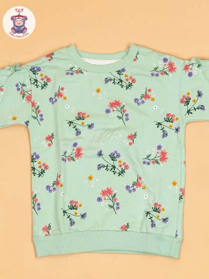 Pista Green - Floral Sweat shirt