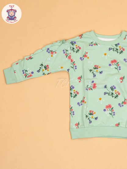 Pista Green - Floral Sweat shirt