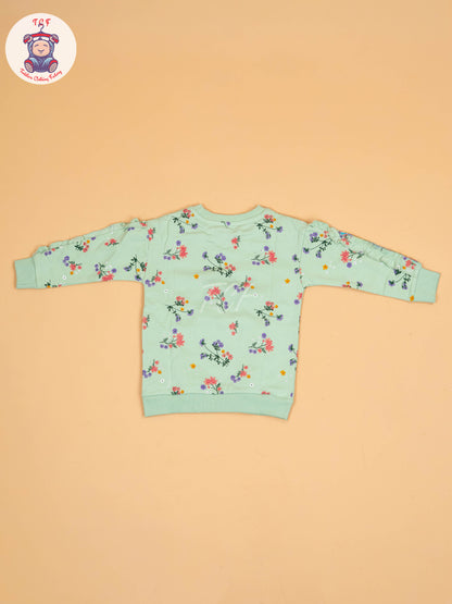 Pista Green - Floral Sweat shirt