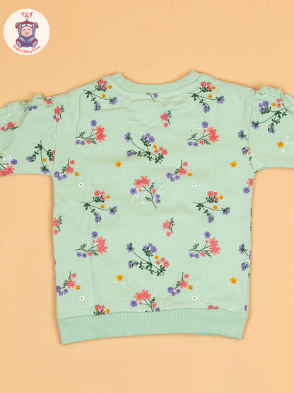 Pista Green - Floral Sweat shirt