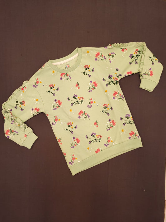 Pista Green - Floral Sweat shirt