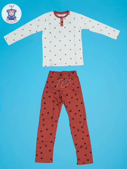 Cream & Brown Girls NightWear