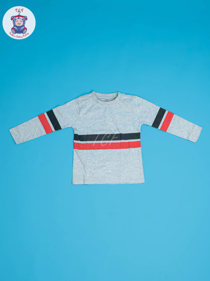 Grey & Red Boys Night Wear