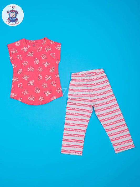 Pink & White - Girls Pyjama Sets