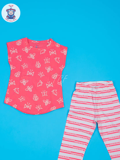 Pink & White - Girls Pyjama Sets