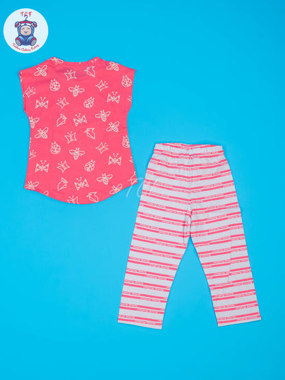 Pink & White - Girls Pyjama Sets