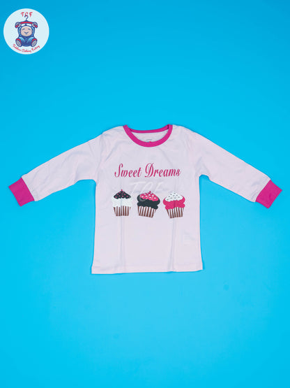 White & Pink - Girls Night Wear