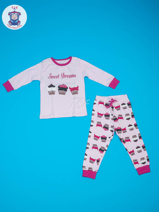 White & Pink - Girls Night Wear