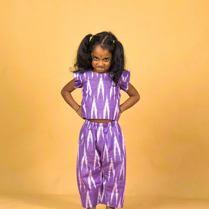 Lavender - Girls Readymade Ikat Pyjama Sets