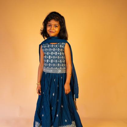 Blue - Girls Readymade Lehenga Choli