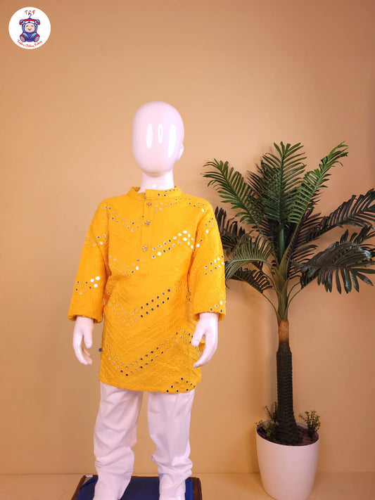 Yellow - Boys Readymade Kurta Sets
