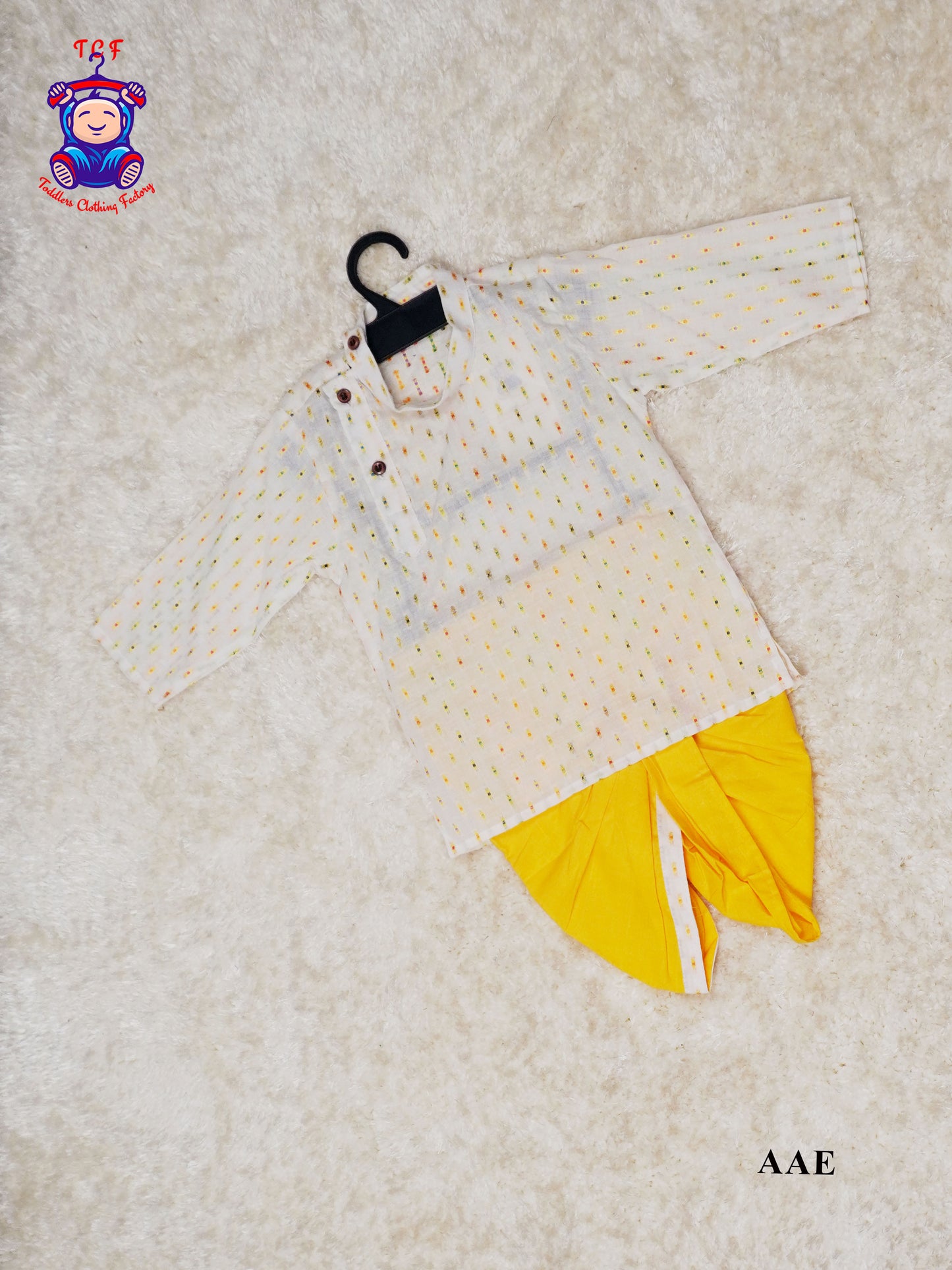 Half White & Yellow - Boys Dhoti Kurta Sets