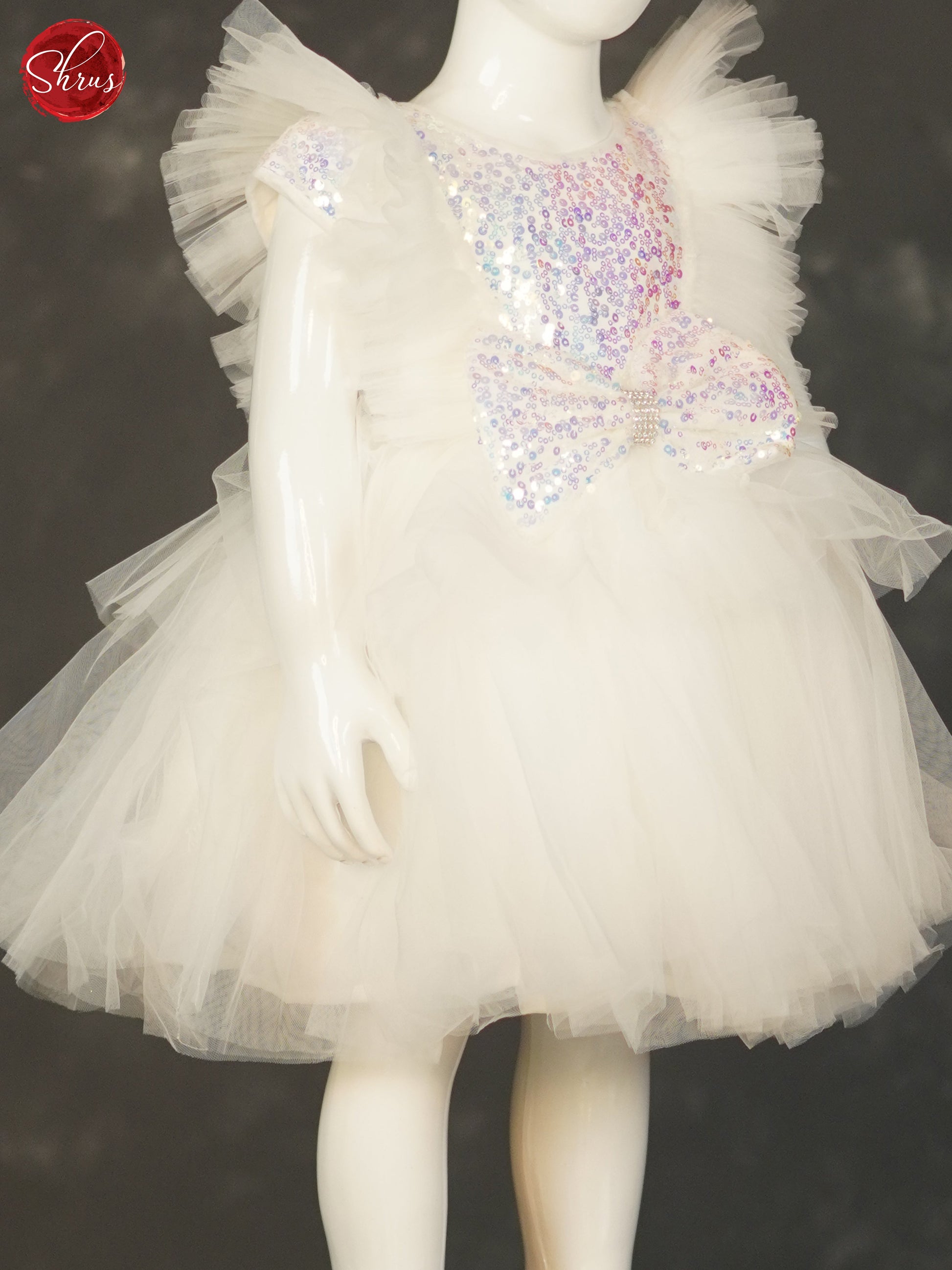 White - Party Wear Kids Frock - Shop on ShrusEternity.com
