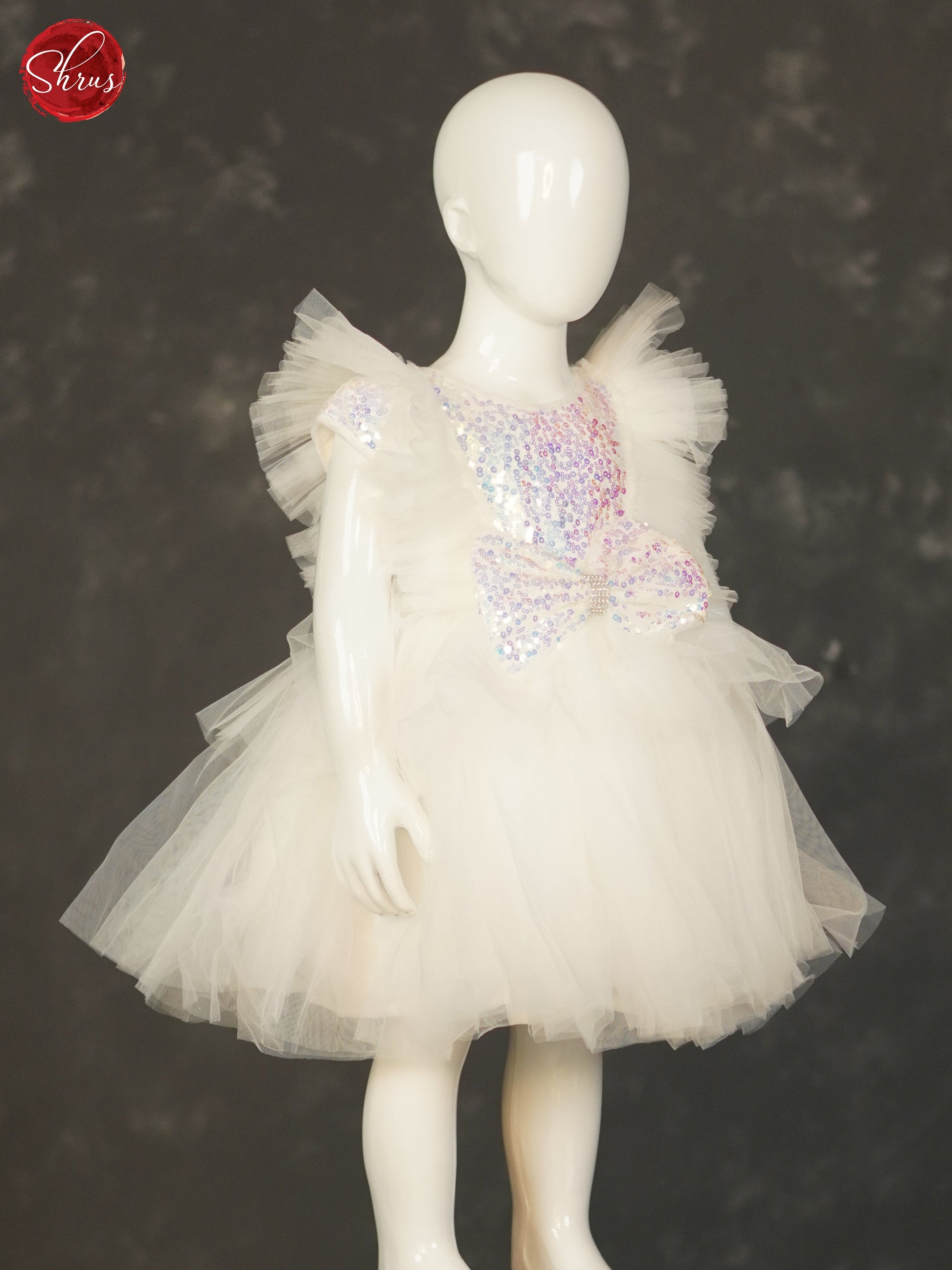 White - Party Wear Kids Frock - Shop on ShrusEternity.com