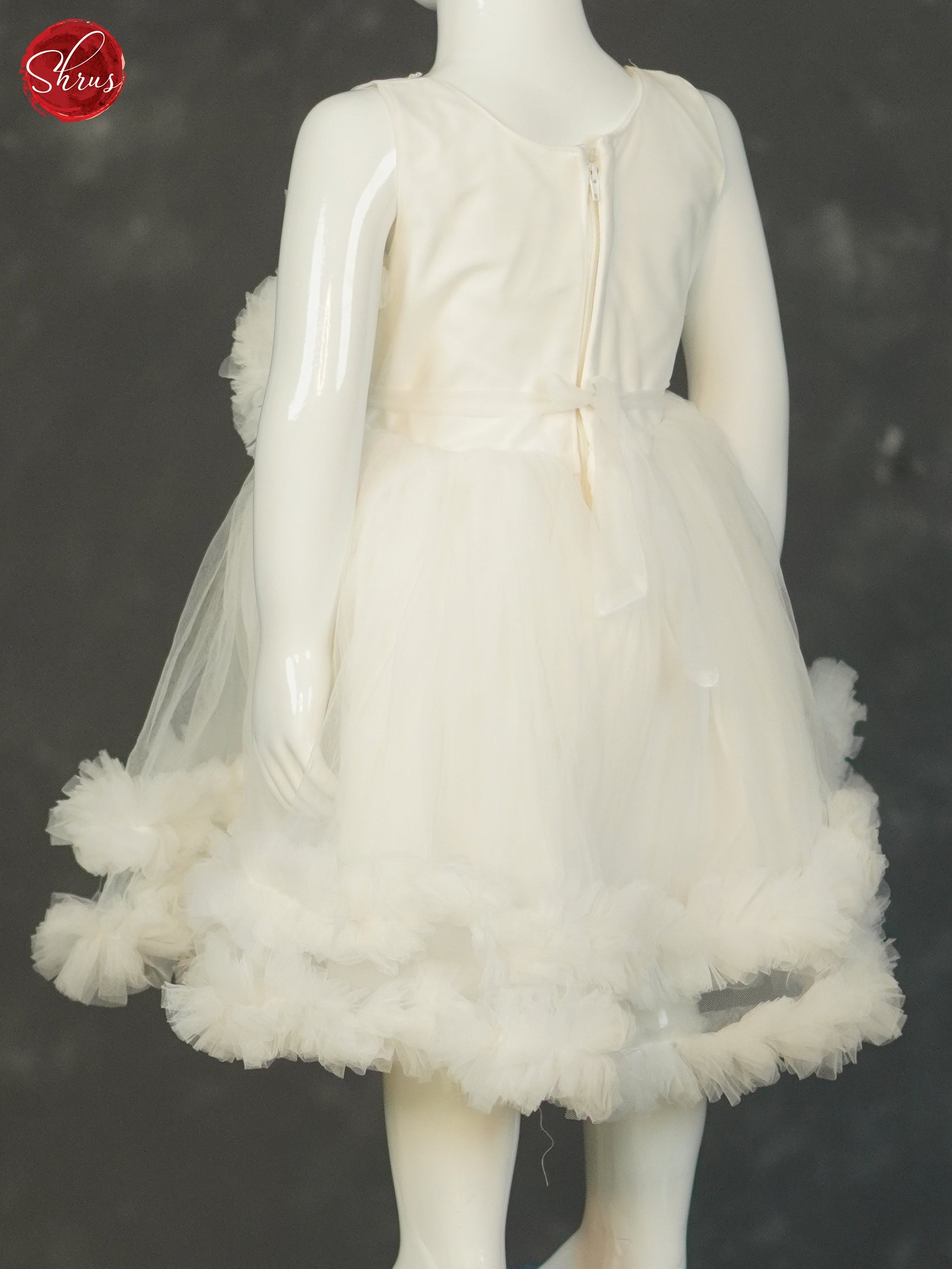 White - Party Wear Netted Frock - Shop on ShrusEternity.com