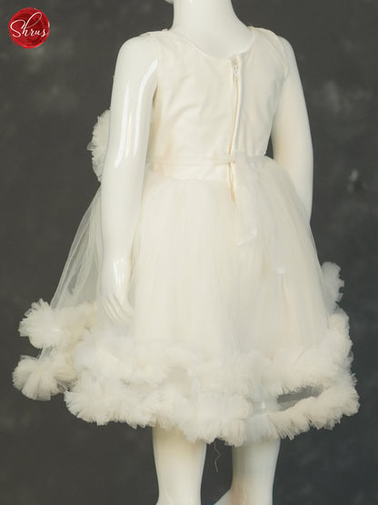 White - Party Wear Netted Frock - Shop on ShrusEternity.com