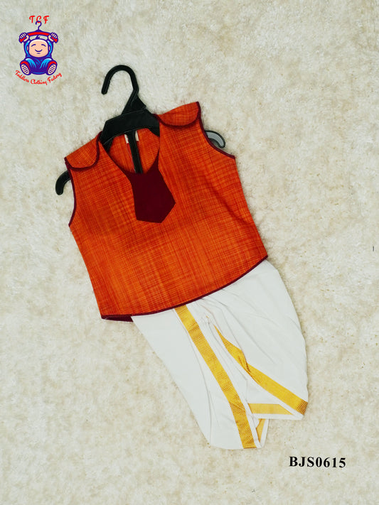 Red & White - Boys Dhoti Kurta Sets