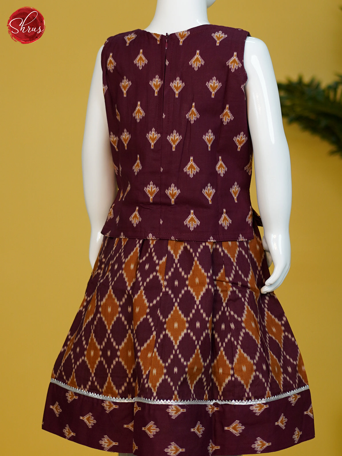 Maroon - Readymade Kids Pavadai - Shop on ShrusEternity.com