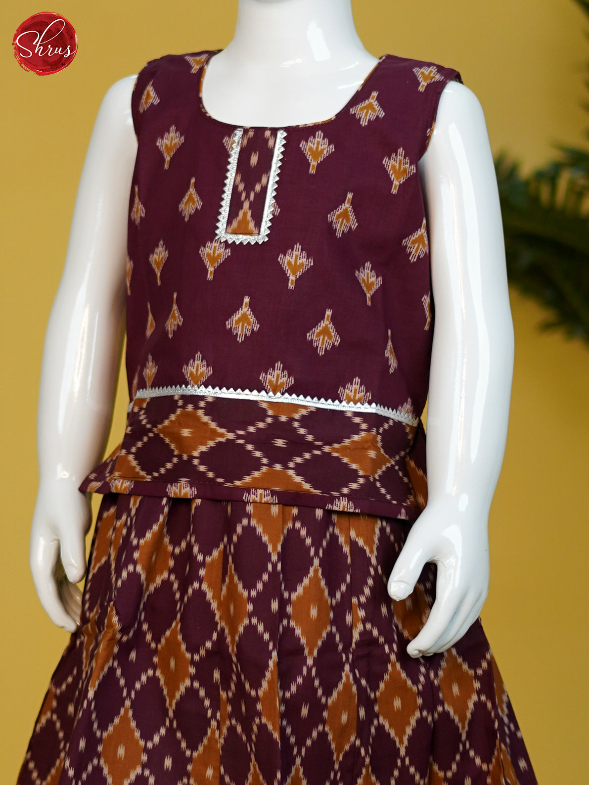 Maroon - Readymade Kids Pavadai - Shop on ShrusEternity.com