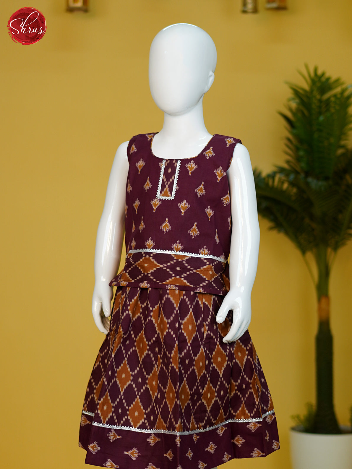 Maroon - Readymade Kids Pavadai - Shop on ShrusEternity.com