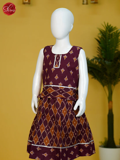 Maroon - Readymade Kids Pavadai - Shop on ShrusEternity.com