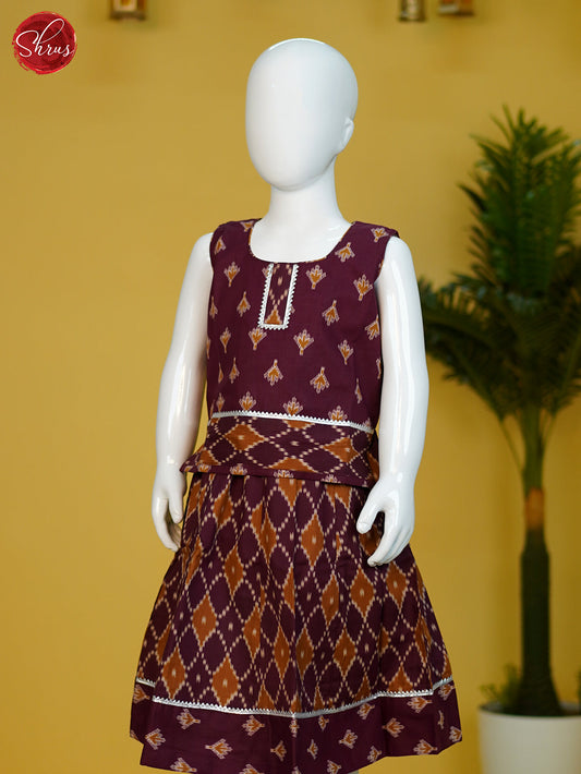Maroon - Readymade Kids Pavadai - Shop on ShrusEternity.com