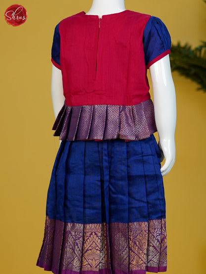 Red & Blue- Readymade Kids Pattu Pavadai - Shop on ShrusEternity.com