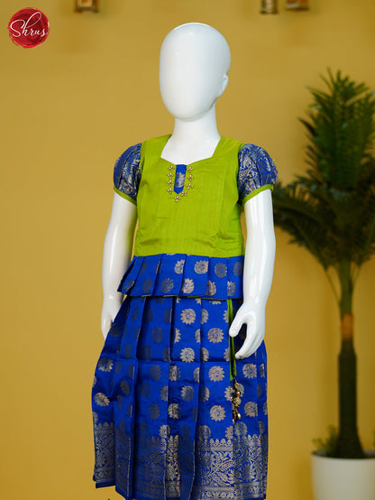green &  blue - Readymade Kids Pattu Pavadai - Shop on ShrusEternity.com