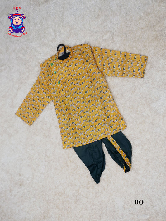 Light Yellow - Boys Dhoti Kurta Sets