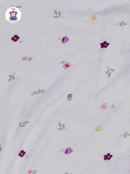 White & Flowers - Cotton Half Rompers