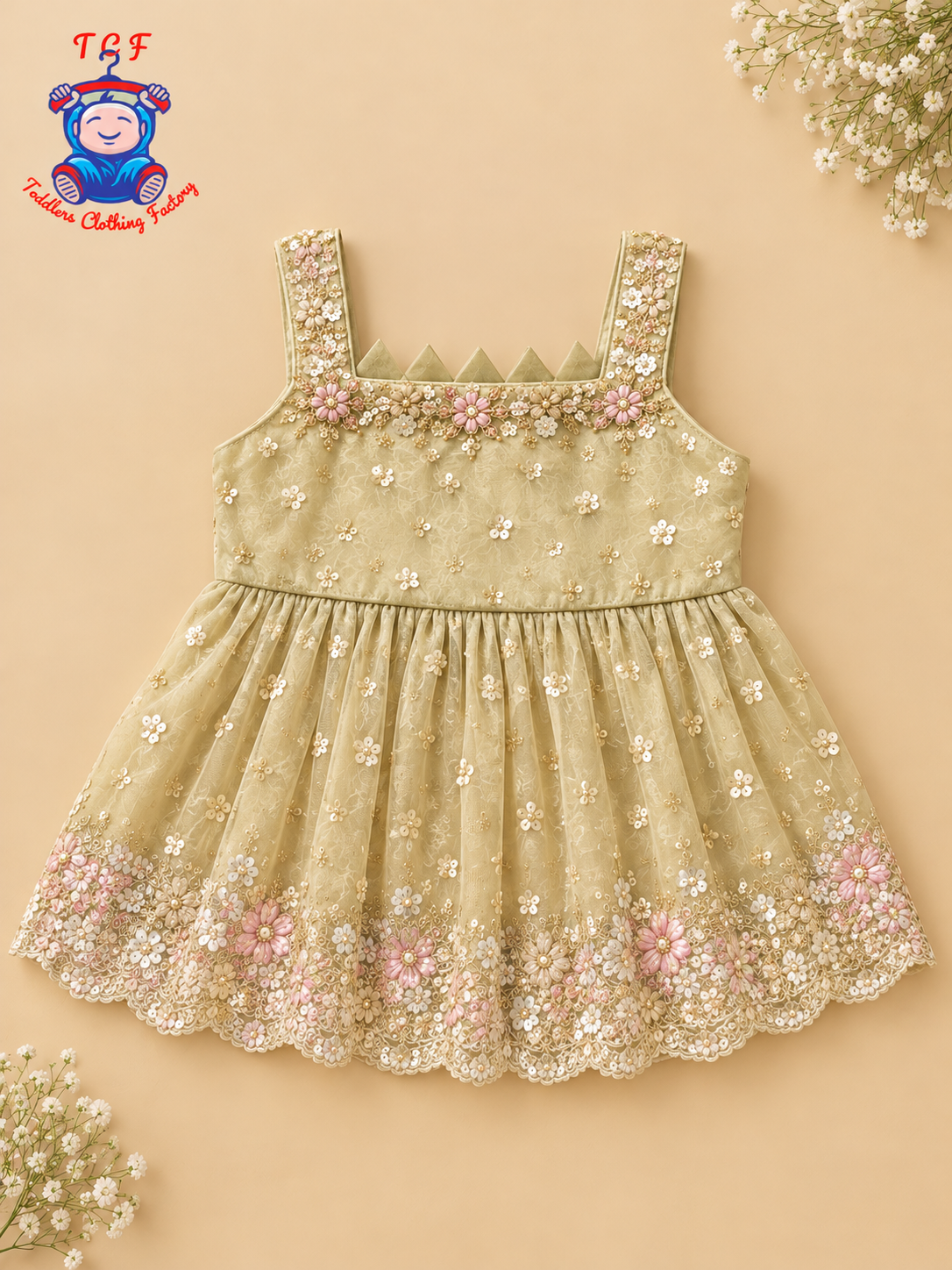 Pastel Mint Green - Embroidered Plazzo Set with Dupatta