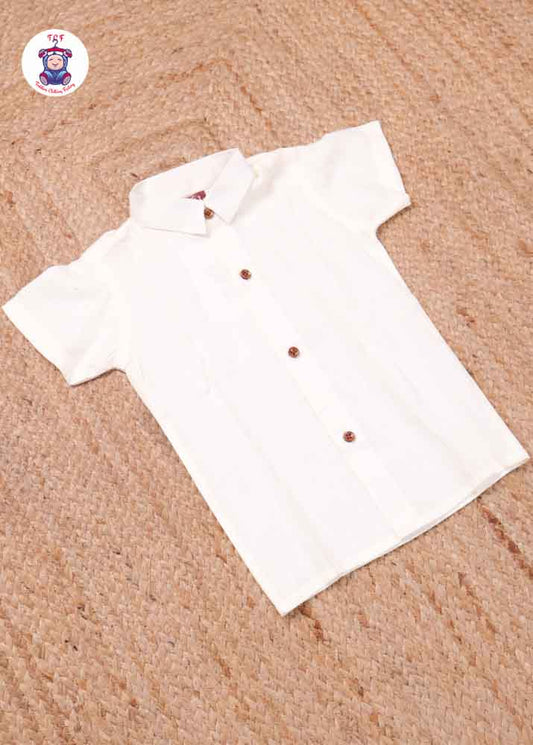 Cream - Boys Readymade Silk Cotton Shirts