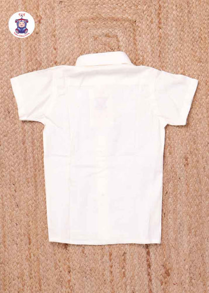 Cream - Boys Readymade Silk Cotton Shirts