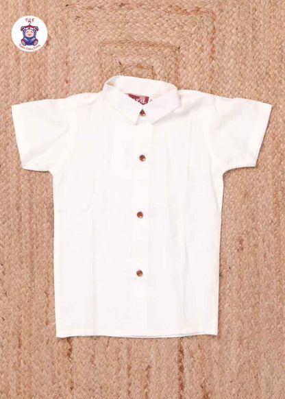 Cream - Boys Readymade Silk Cotton Shirts