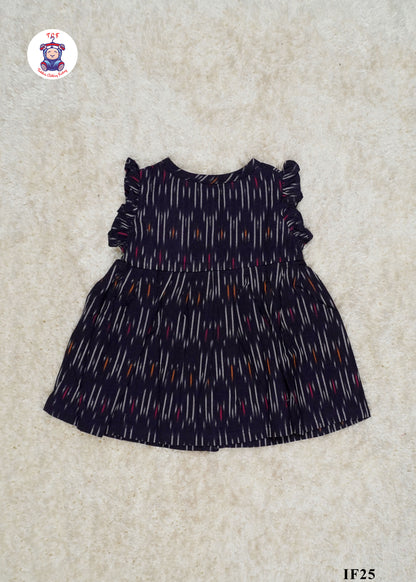 Purple - Girls Readymade Ikat Frocks