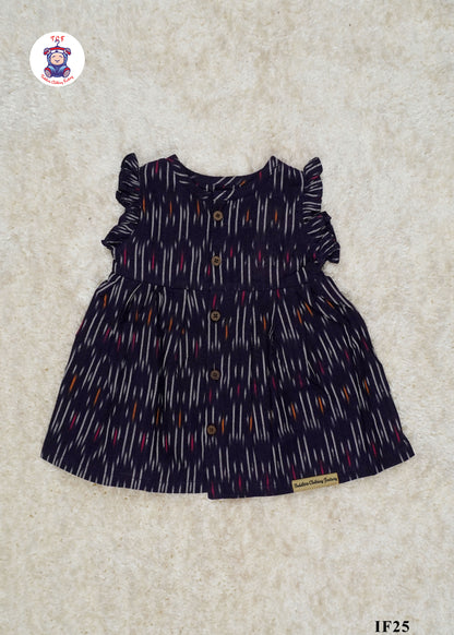 Purple - Girls Readymade Ikat Frocks