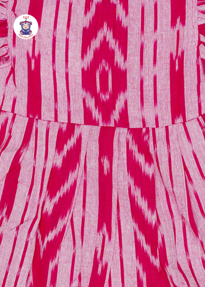 Pink - Girls Readymade Ikat Frocks