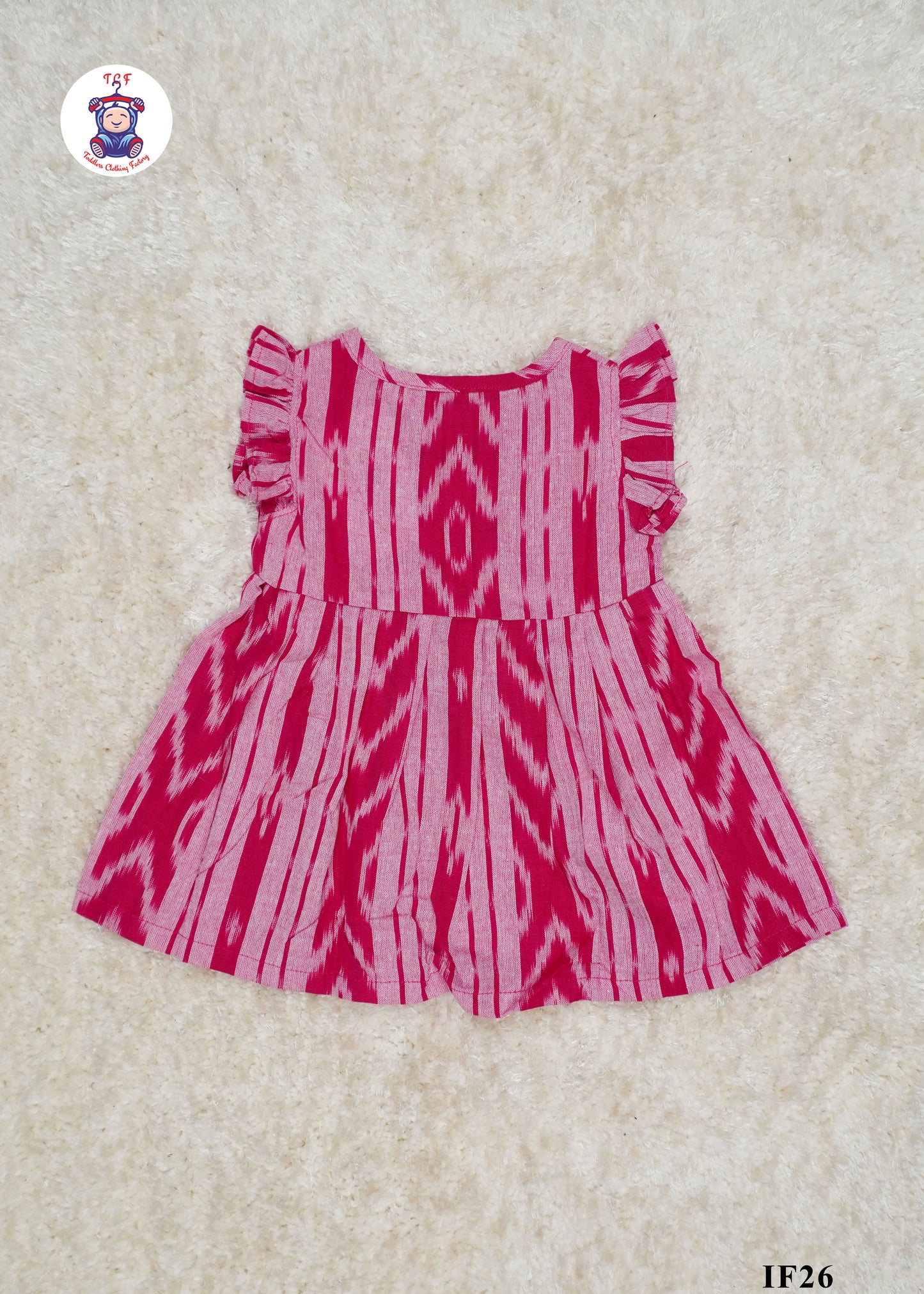 Pink - Girls Readymade Ikat Frocks