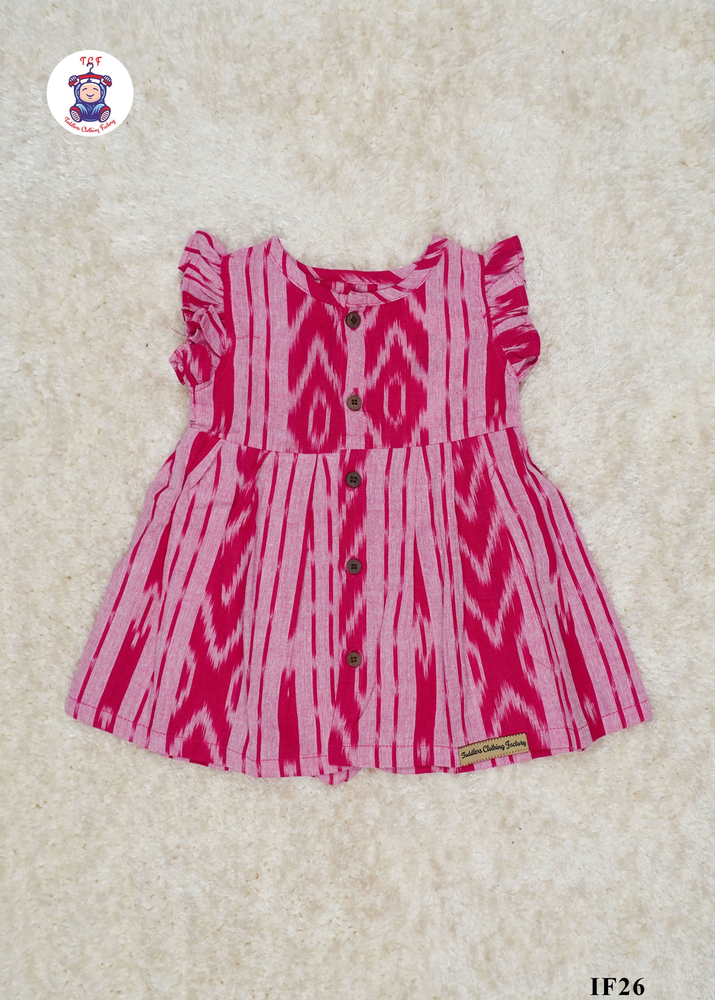 Pink - Girls Readymade Ikat Frocks