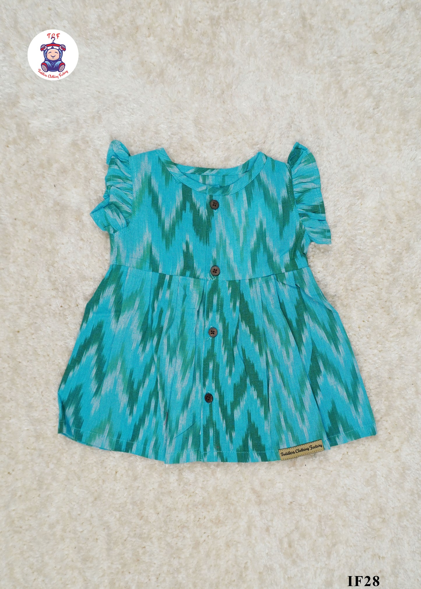 Blue - Girls Readymade Ikat Frocks