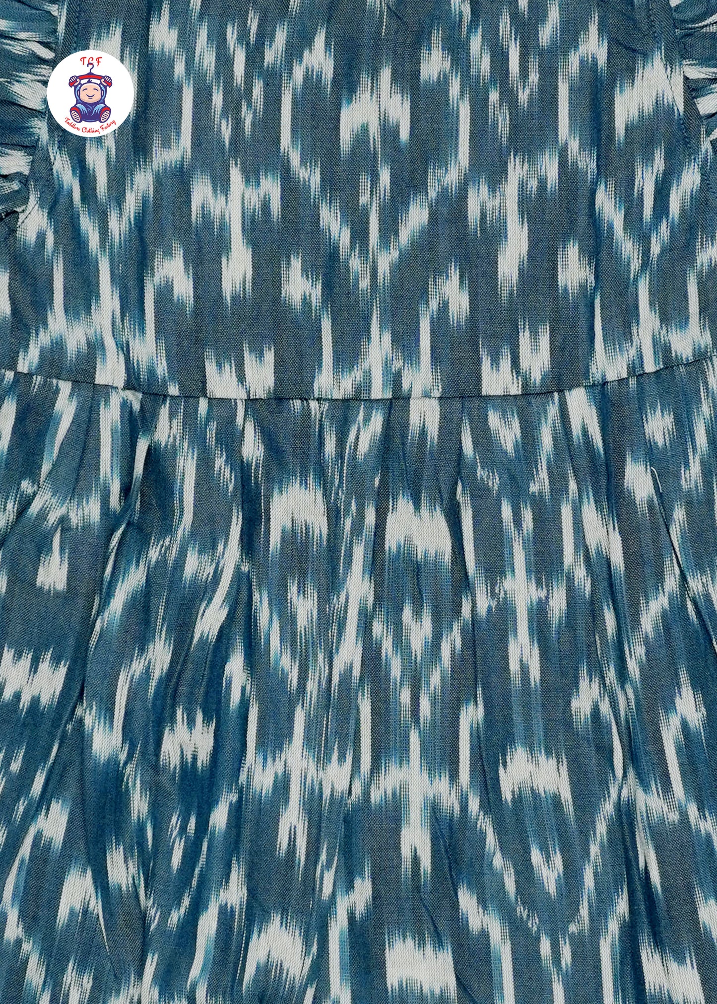 Teal Blue - Girls Readymade Ikat Frocks