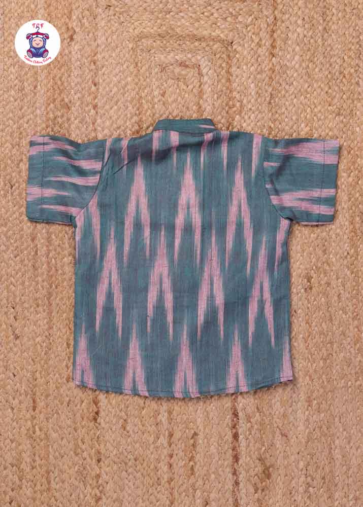 Teal - Boys Readymade Ikat Shirts