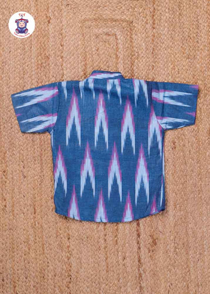 Light blue- Boys Readymade Ikat Shirts