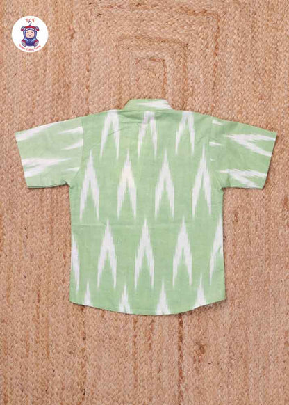 Green - Boys Readymade Ikat Shirts