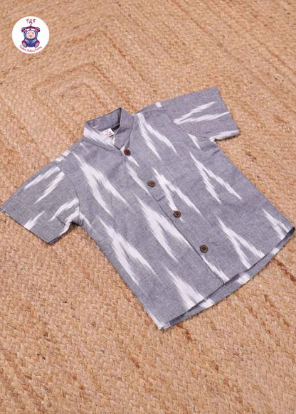 Grey - Boys Readymade Ikat Shirts