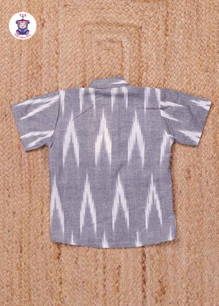 Grey - Boys Readymade Ikat Shirts