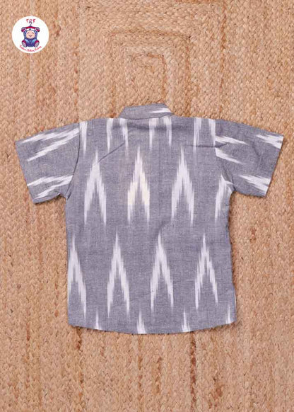 Grey - Boys Readymade Ikat Shirts