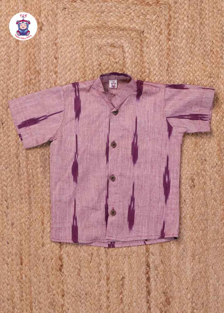 Brown - Boys Readymade Ikat Shirts